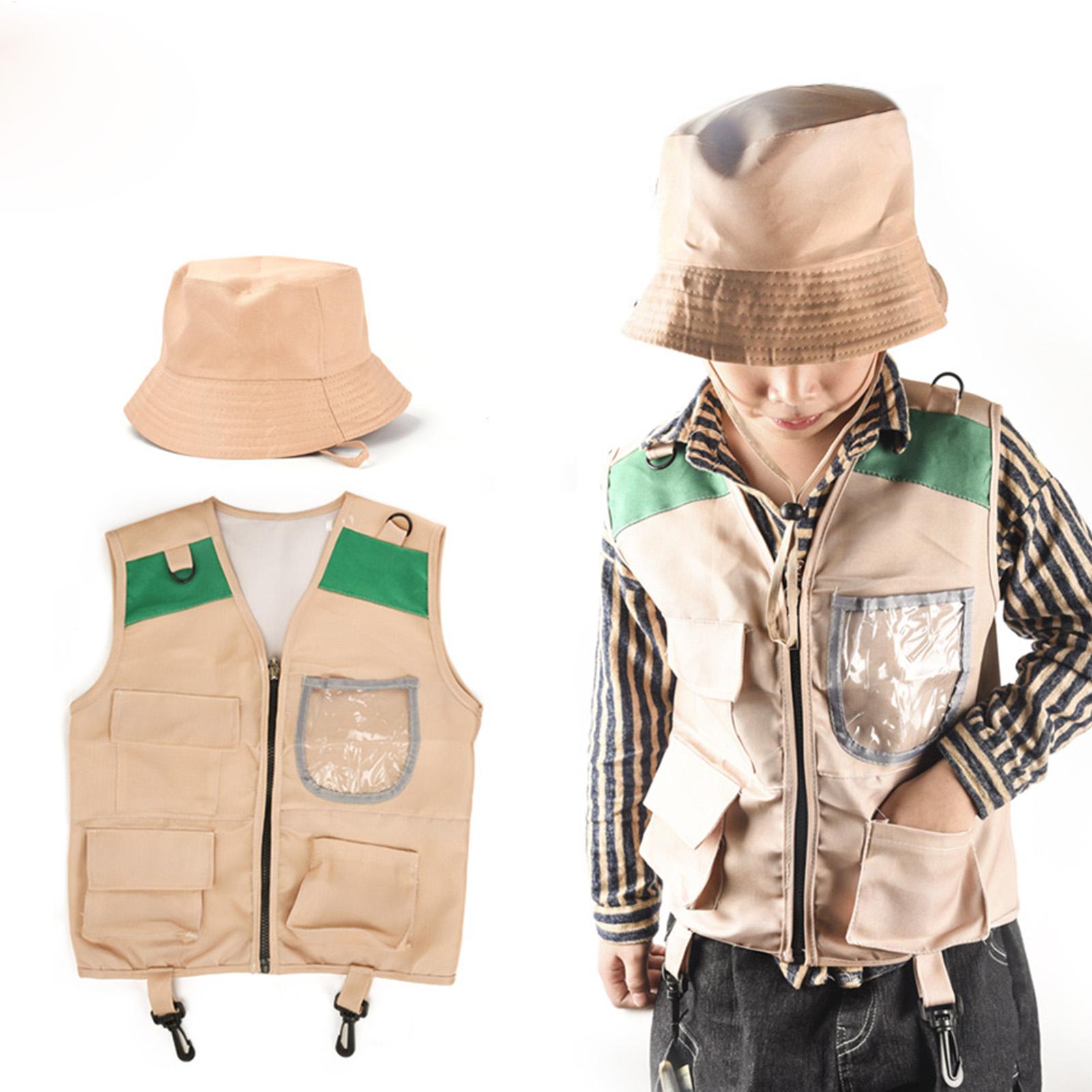 Outdoor Adventure Outfit - Çocuklar için keşifçı şapkası ve yelek