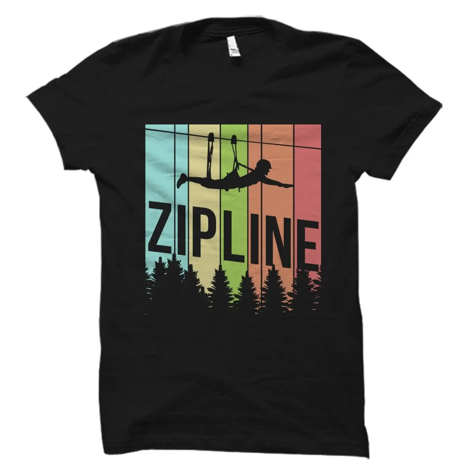Outdoor Adventure Ziplines & Waterfall - Vintage Retro Zipline Tişörtü Ziplining Meraklısı